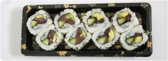 Tonijn, komkommer, avocado en sesam